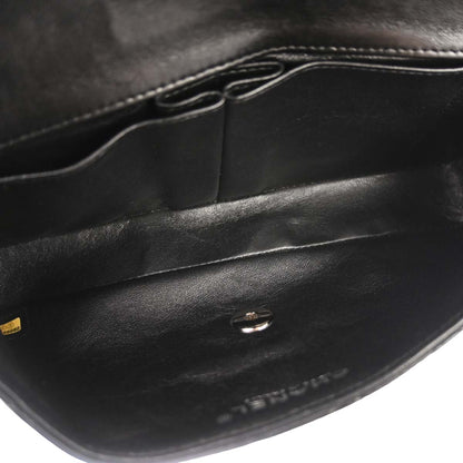 Chanel Black Lambskin East West Shoulder Bag