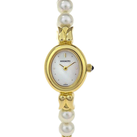 Mikimoto Pearl Quartz Watch Gold Plated