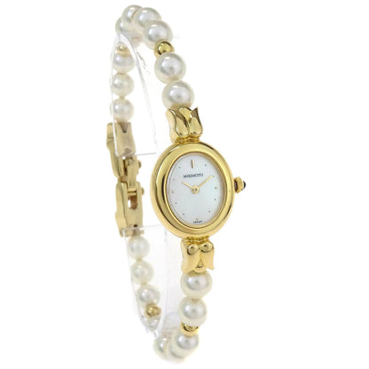 Mikimoto Pearl Quartz Watch Gold Plated