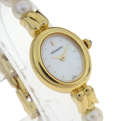 Mikimoto Pearl Quartz Watch Gold Plated