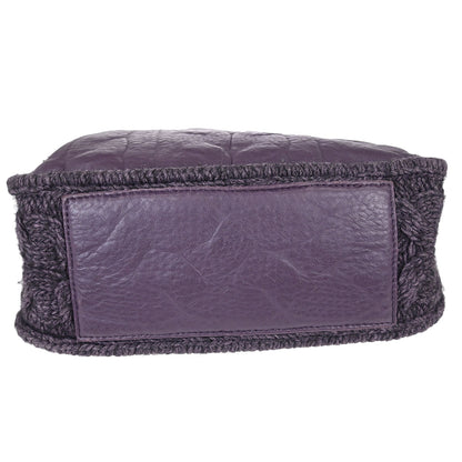Chanel 2013-2014 Purple Lambskin Knit Tote Handbag
