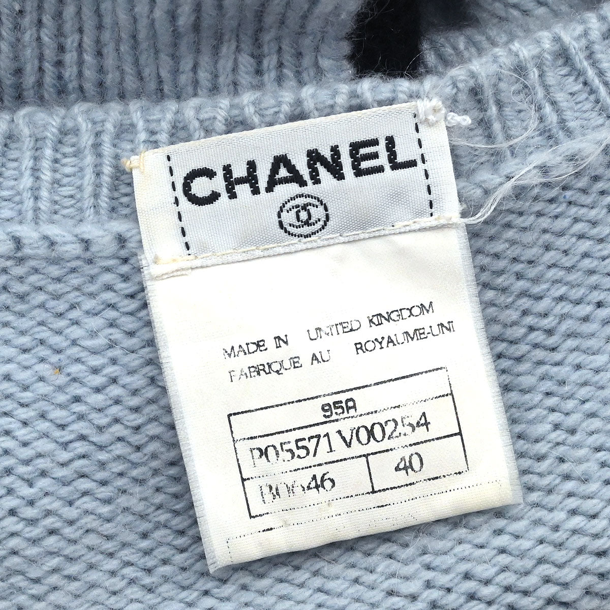 Chanel 1995 Sweater Knit Top Blue #40