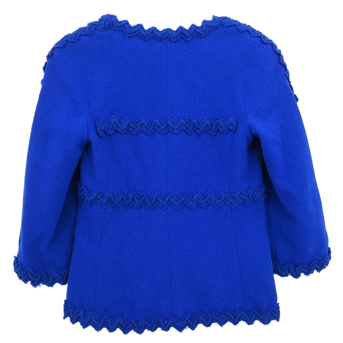 Chanel 2007 Collarless Single Breasted Jacket Blue #36
