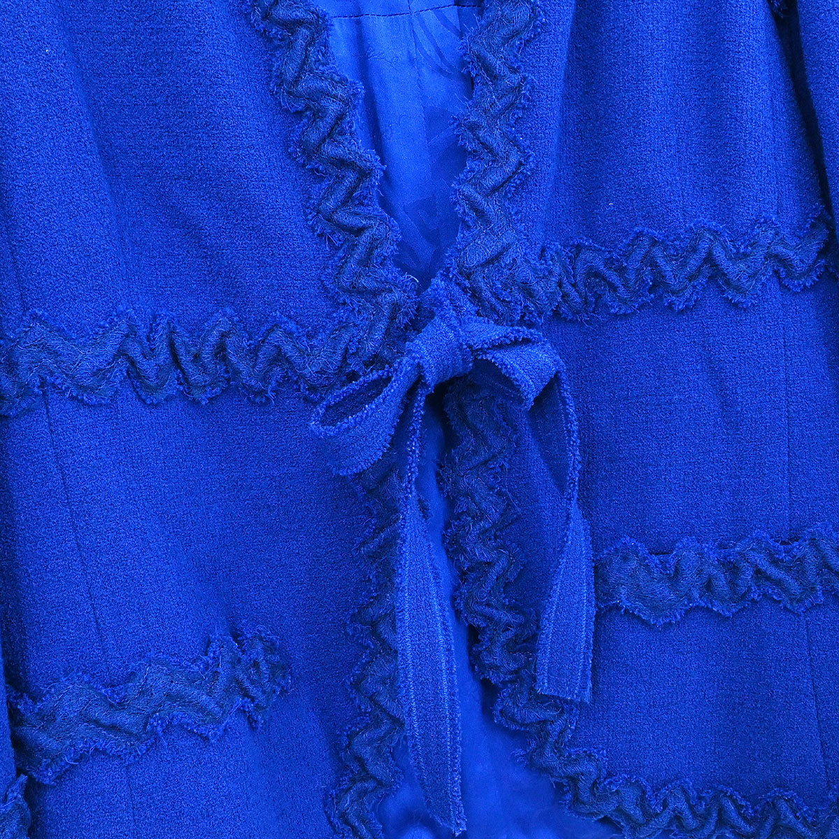 Chanel 2007 Collarless Single Breasted Jacket Blue #36