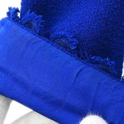 Chanel 2007 Collarless Single Breasted Jacket Blue #36