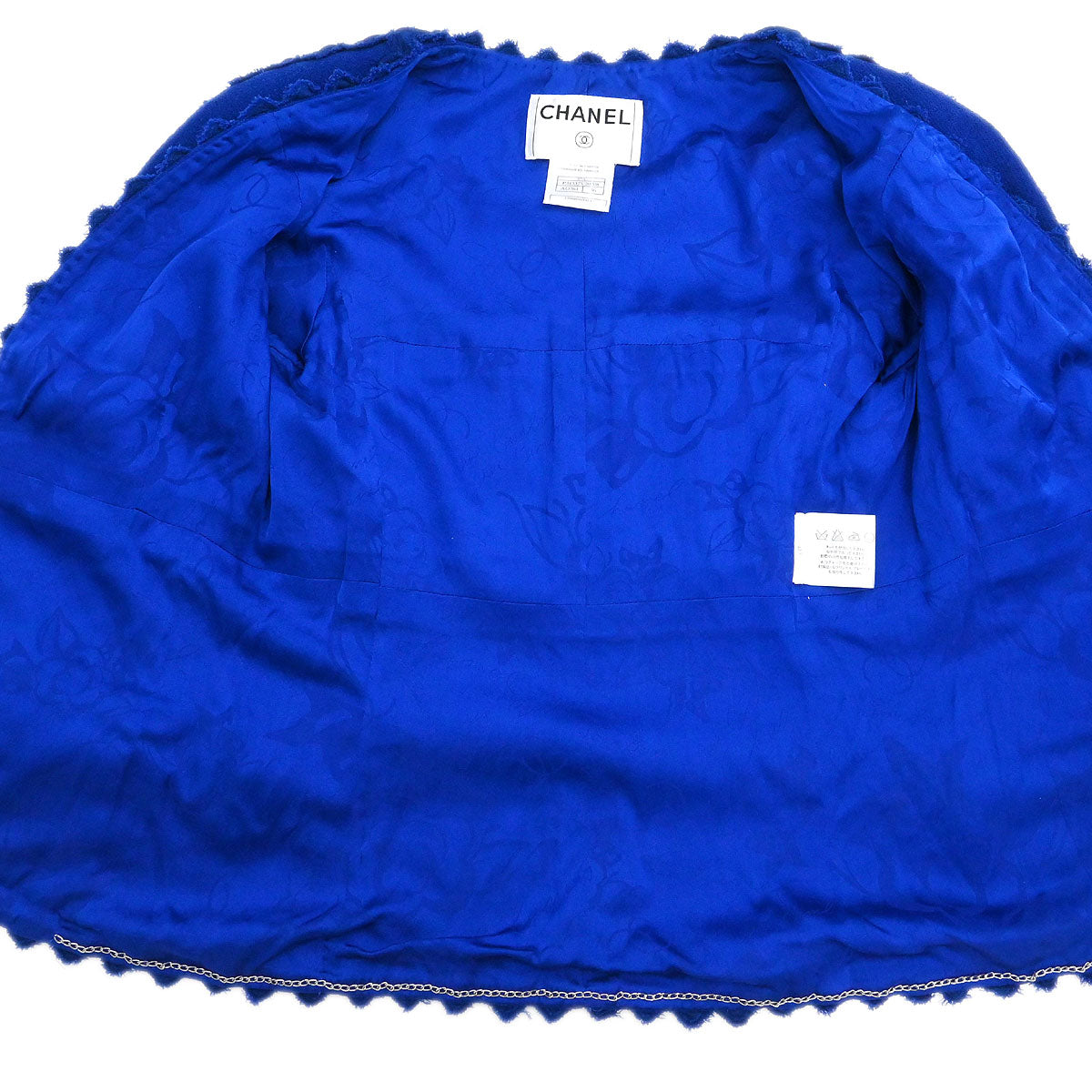 Chanel 2007 Collarless Single Breasted Jacket Blue #36