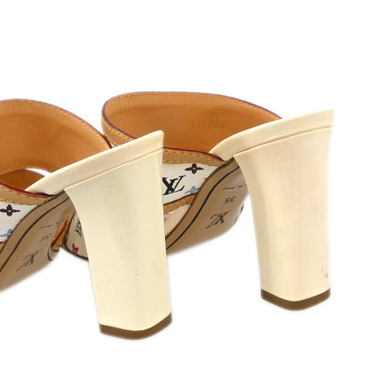 Louis Vuitton * Monogram Multicolor White Sandals Shoes #35
