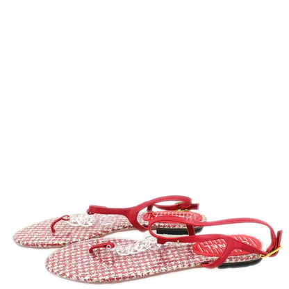 Chanel * Red Sandals Shoes #37