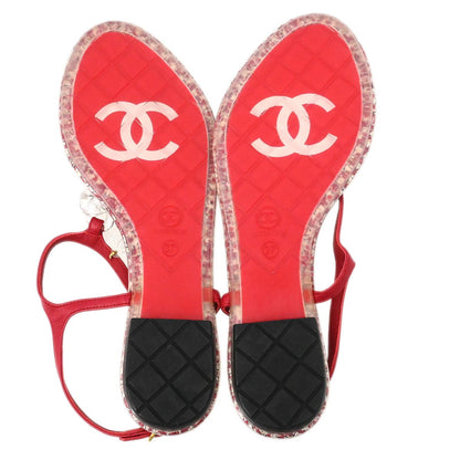 Chanel * Red Sandals Shoes #37