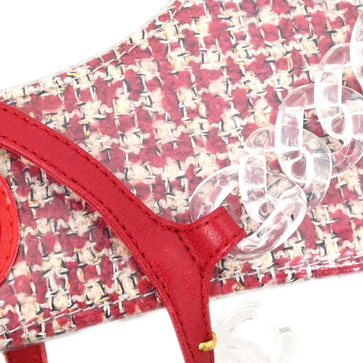 Chanel * Red Sandals Shoes #37