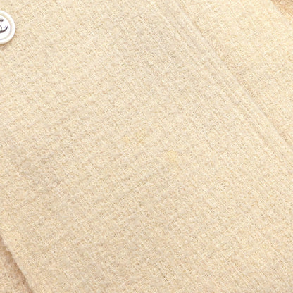 Chanel 1998 Setup Suit Jacket Skirt Tweed White #38