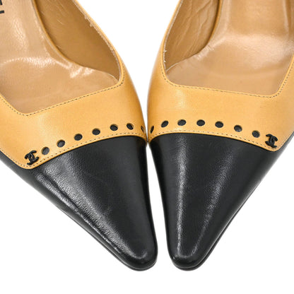 Chanel * Beige Pumps Shoes #37