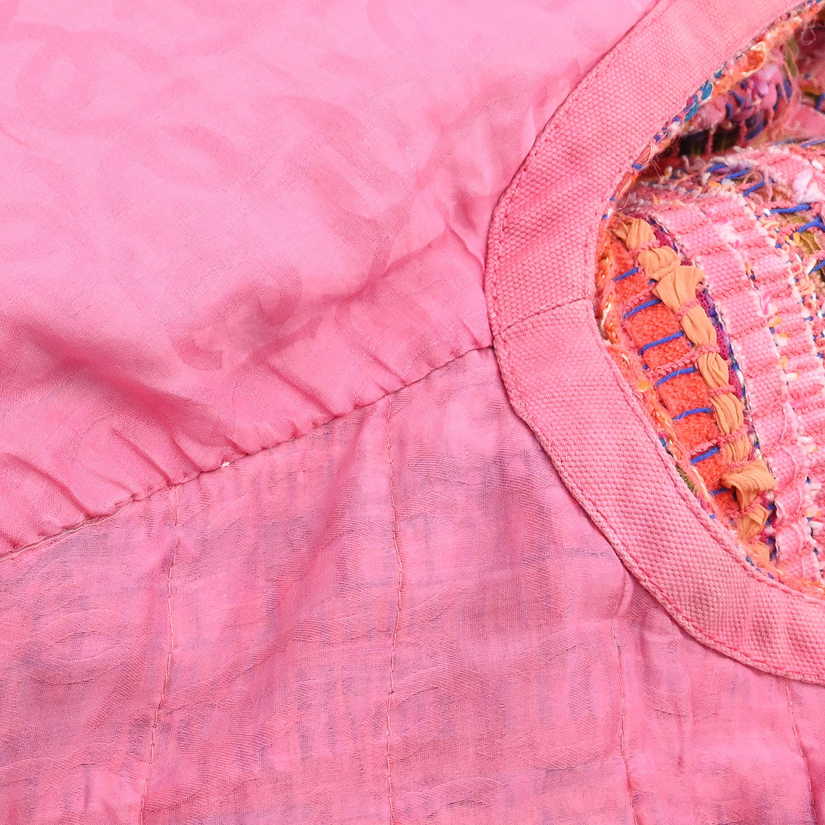 Chanel Single Breasted Collarless Jacket Pink