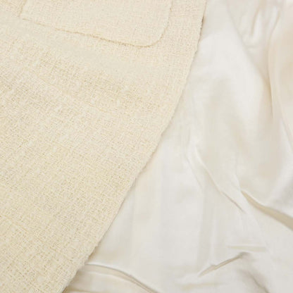 Chanel 2006 Single Breasted Tweed Jacket Ivory #42