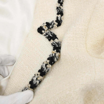 Chanel 2006 Single Breasted Tweed Jacket Ivory #42