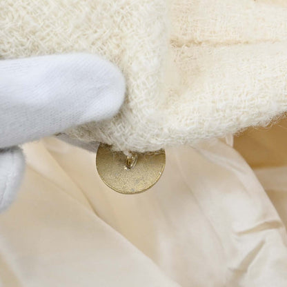 Chanel 2006 Single Breasted Tweed Jacket Ivory #42