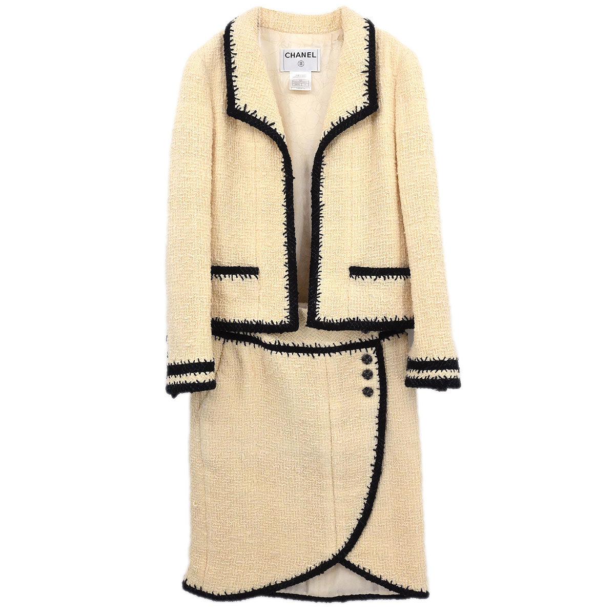 Chanel 2006 Setup Suit Jacket Skirt White #36