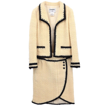 Chanel 2006 Setup Suit Jacket Skirt White #36