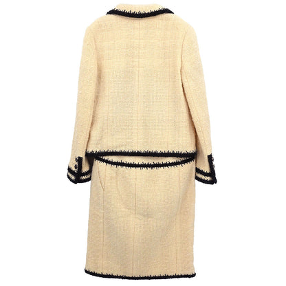 Chanel 2006 Setup Suit Jacket Skirt White #36