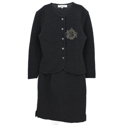 Christian Dior Setup Suit Cardigan Skirt Black #M