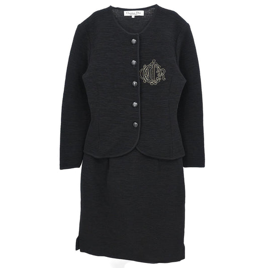 Christian Dior Setup Suit Cardigan Skirt Black #M