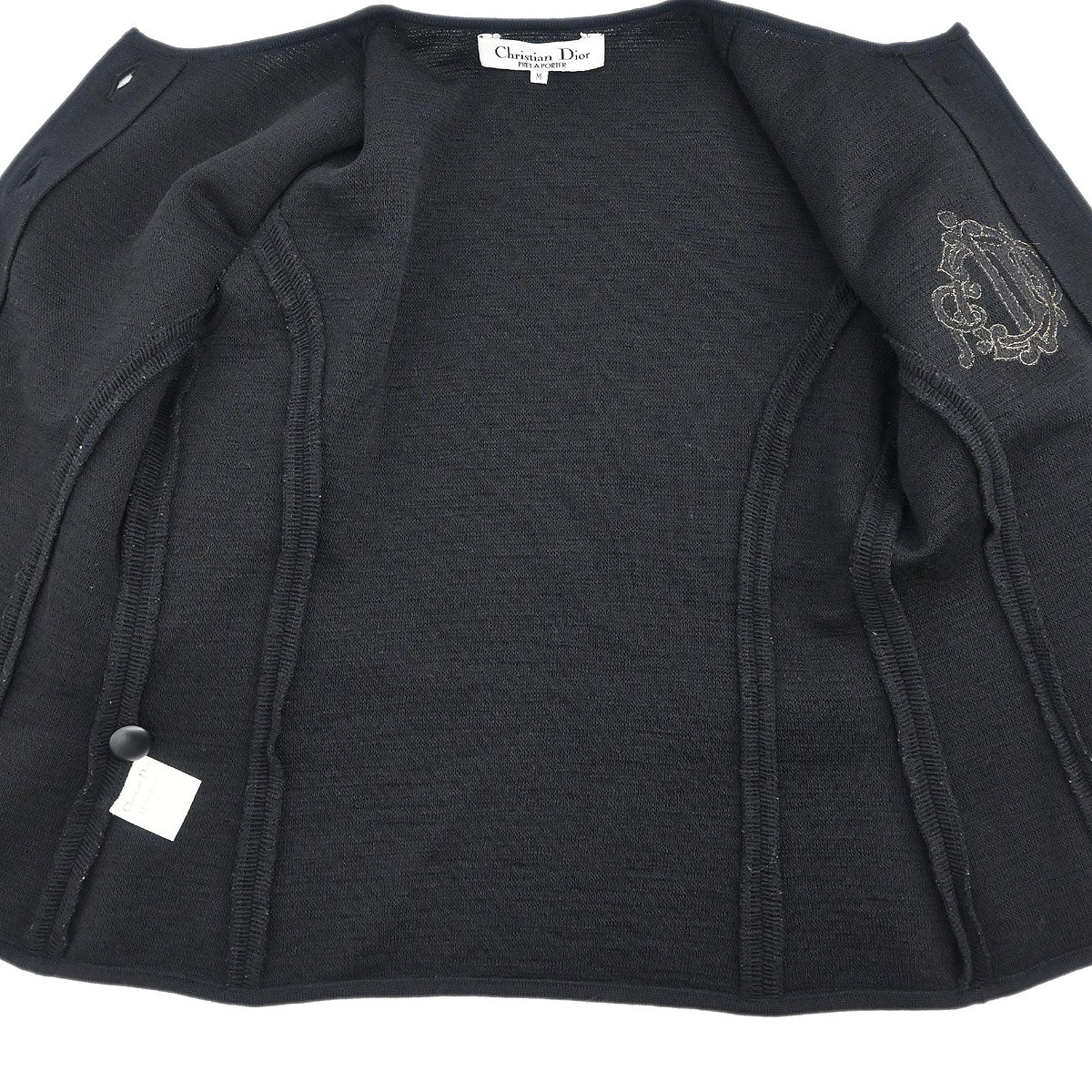 Christian Dior Setup Suit Cardigan Skirt Black #M