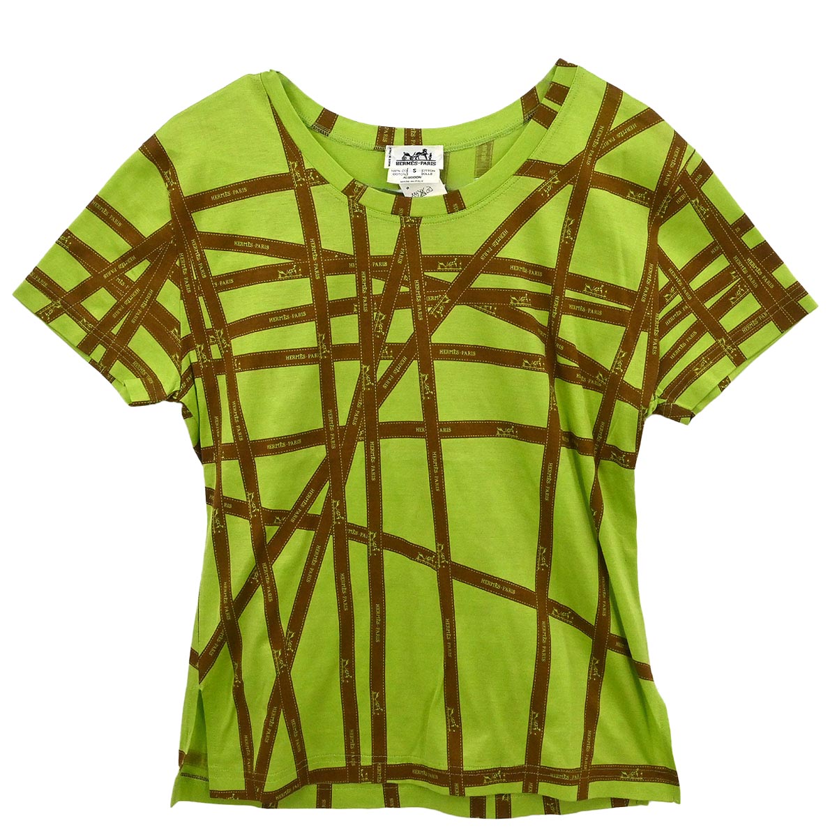 Hermes Short Sleeve T-shirt Top Green #S