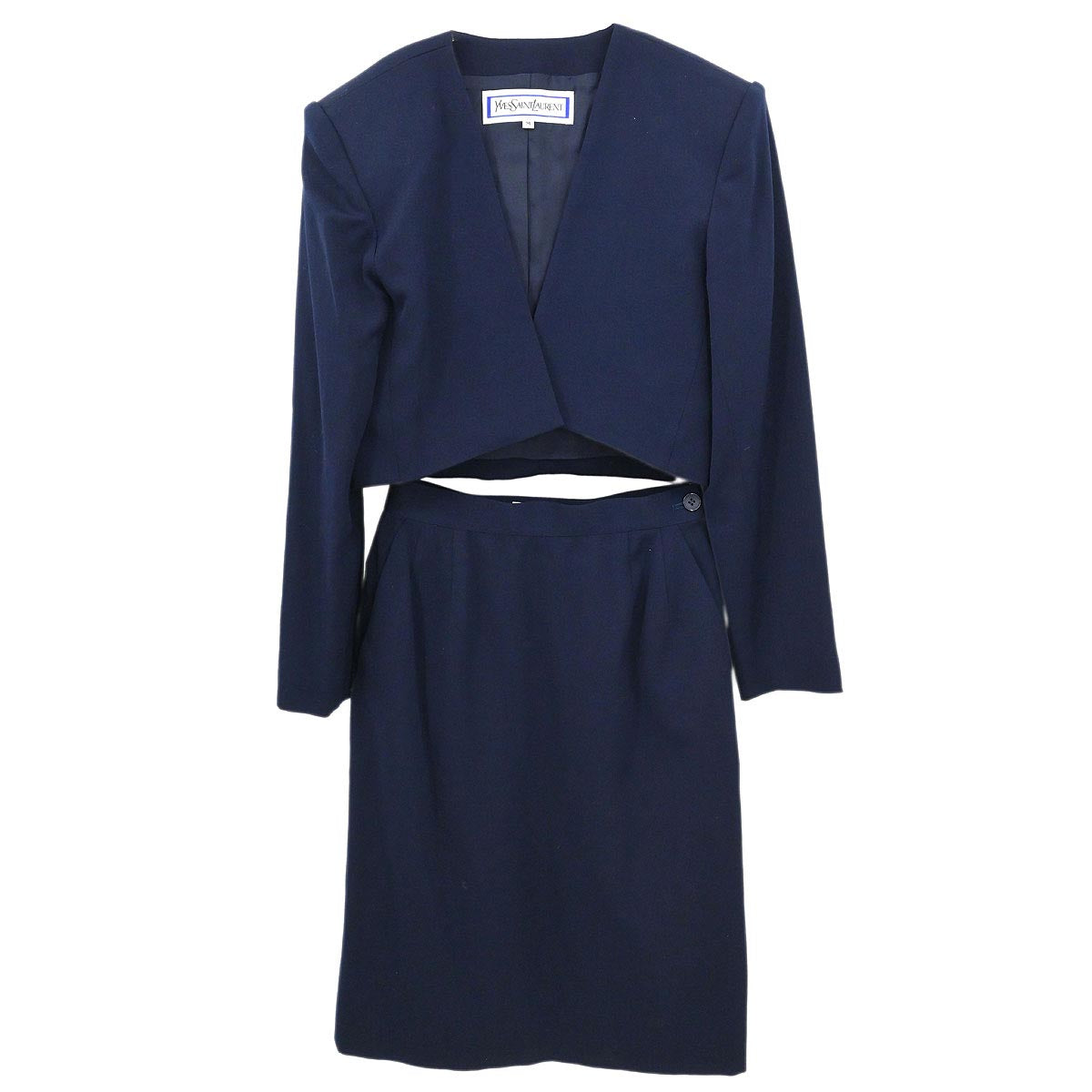 Yves Saint Laurent Setup Suit Jacket Skirt Navy #M