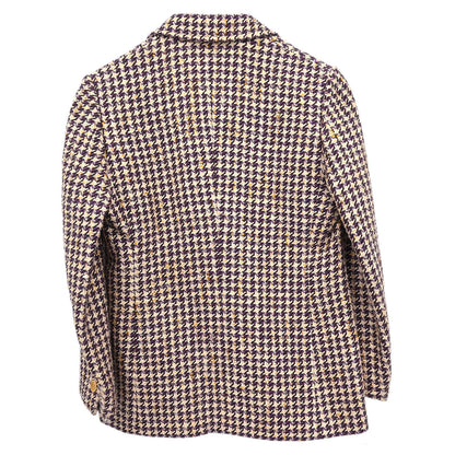 Celine Single Breasted Houndstooth Jacket Brown #38