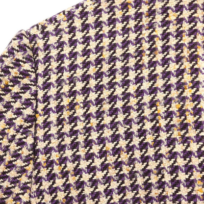 Celine Single Breasted Houndstooth Jacket Brown #38