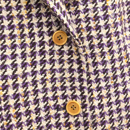 Celine Single Breasted Houndstooth Jacket Brown #38