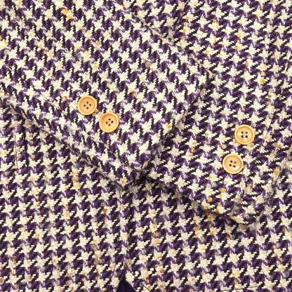 Celine Single Breasted Houndstooth Jacket Brown #38