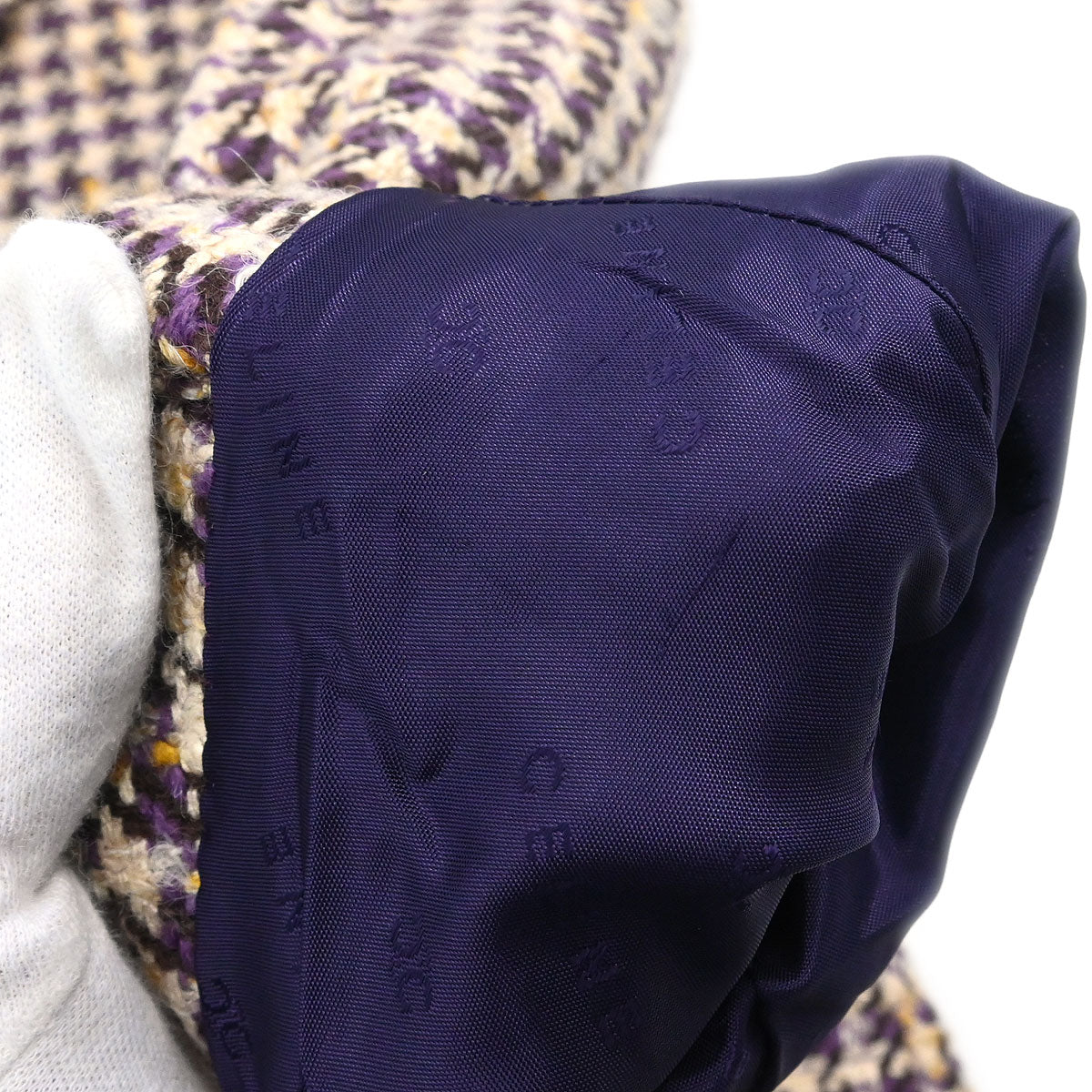 Celine Single Breasted Houndstooth Jacket Brown #38