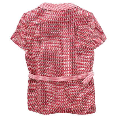 Chanel 2002 Single Breasted Tweed Jacket Pink #38