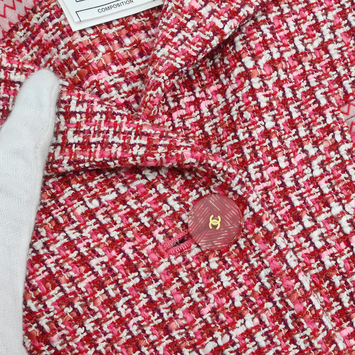 Chanel 2002 Single Breasted Tweed Jacket Pink #38