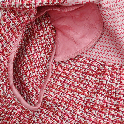 Chanel 2002 Single Breasted Tweed Jacket Pink #38