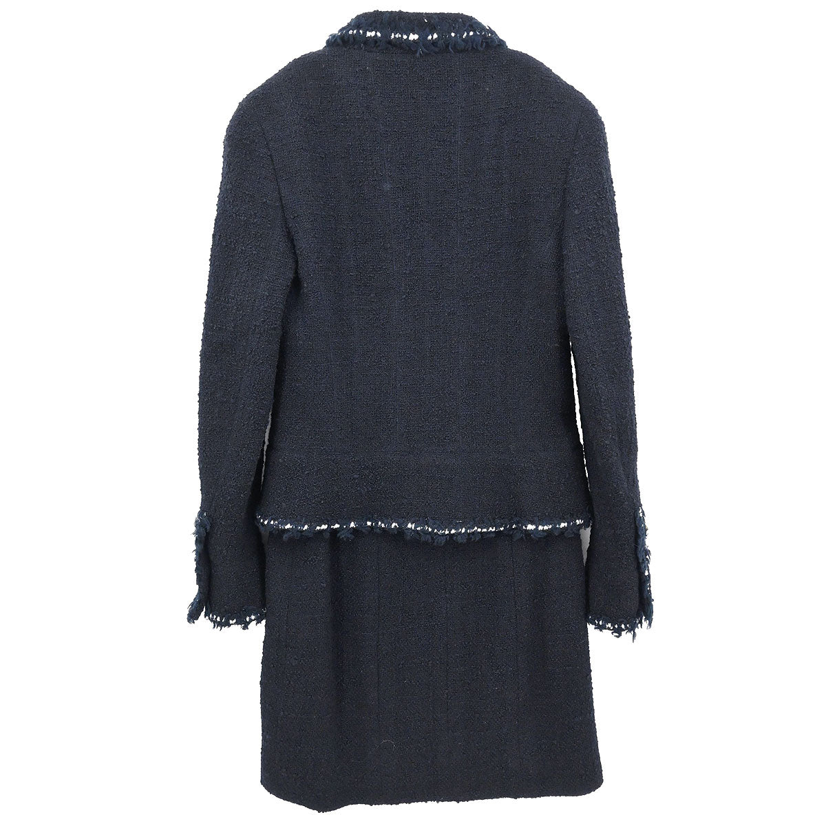 Chanel 1994 Setup Suit Jacket Skirt Dark Navy #40