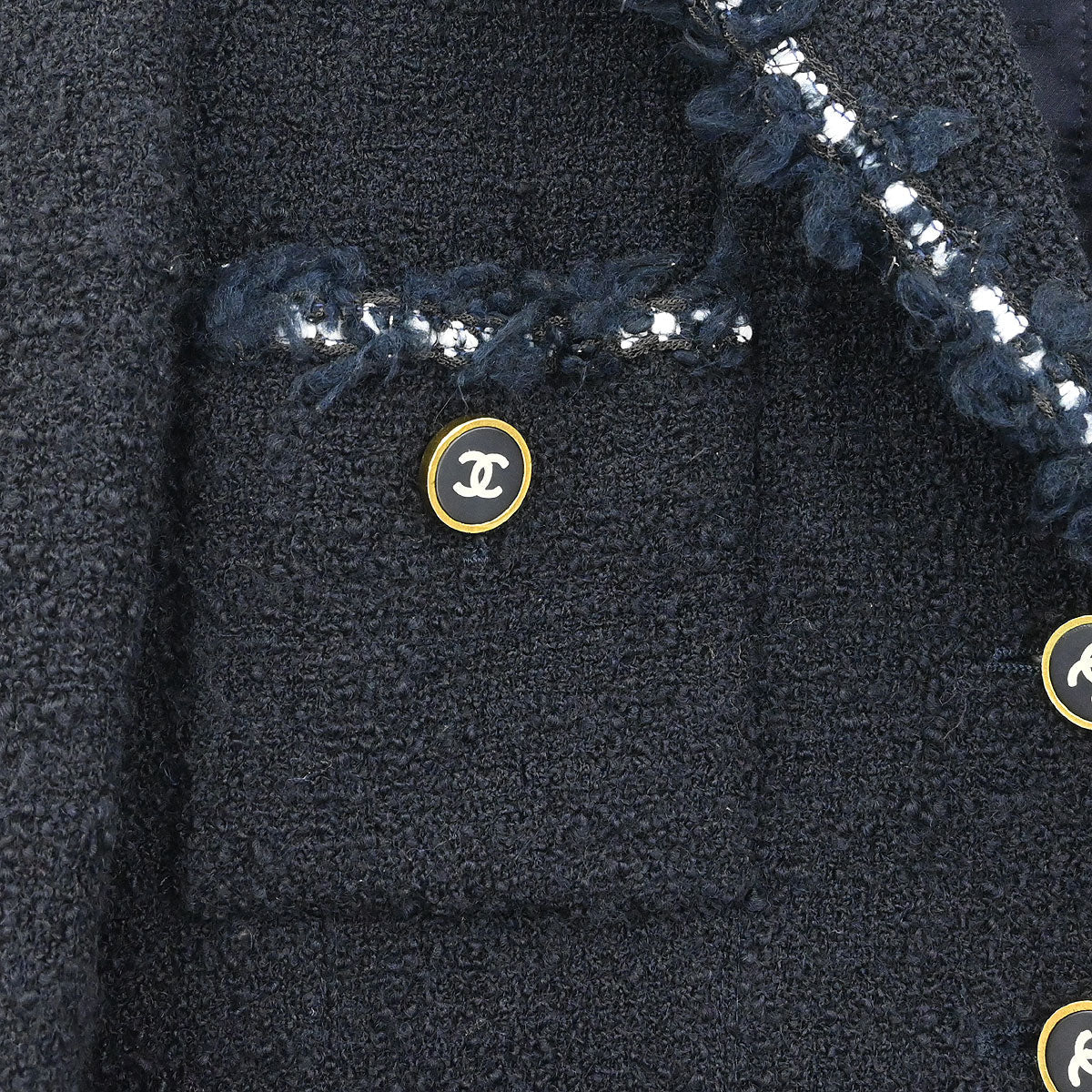 Chanel 1994 Setup Suit Jacket Skirt Dark Navy #40
