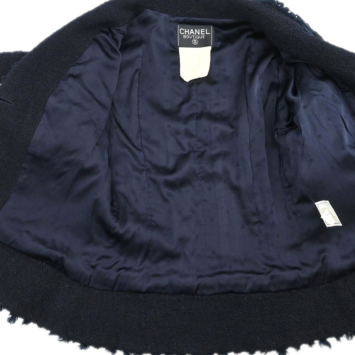 Chanel 1994 Setup Suit Jacket Skirt Dark Navy #40