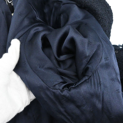 Chanel 1994 Setup Suit Jacket Skirt Dark Navy #40