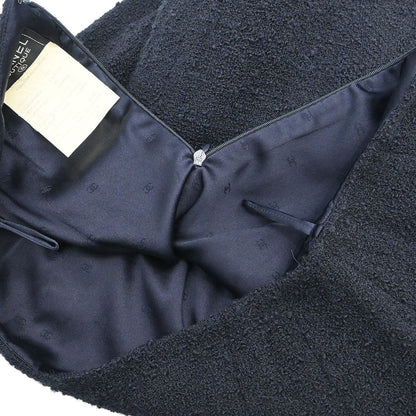 Chanel 1994 Setup Suit Jacket Skirt Dark Navy #40