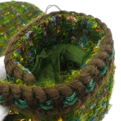 Chanel 1990 Setup Suit Jacket Skirt Tweed Green  #36