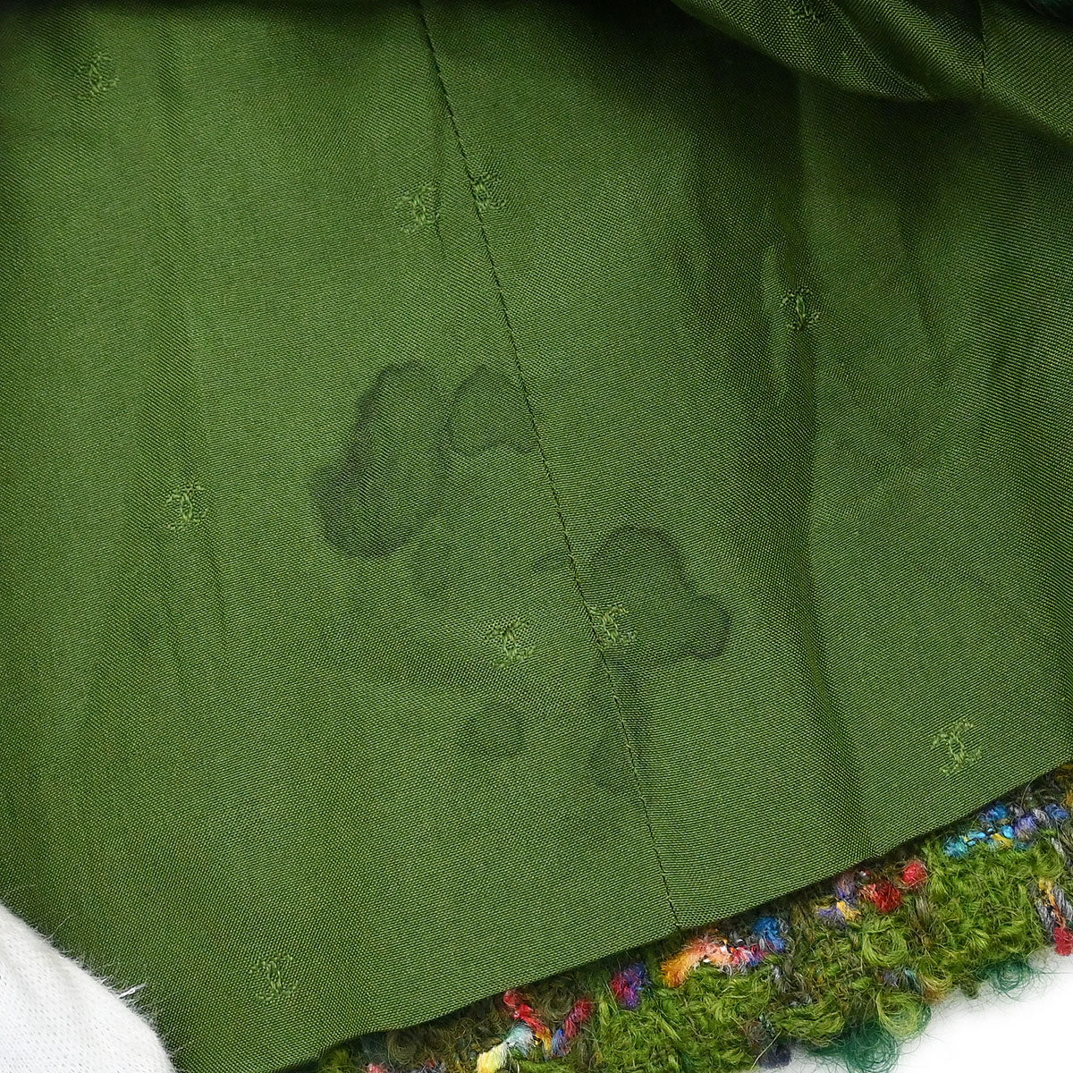 Chanel 1990 Setup Suit Jacket Skirt Tweed Green  #36