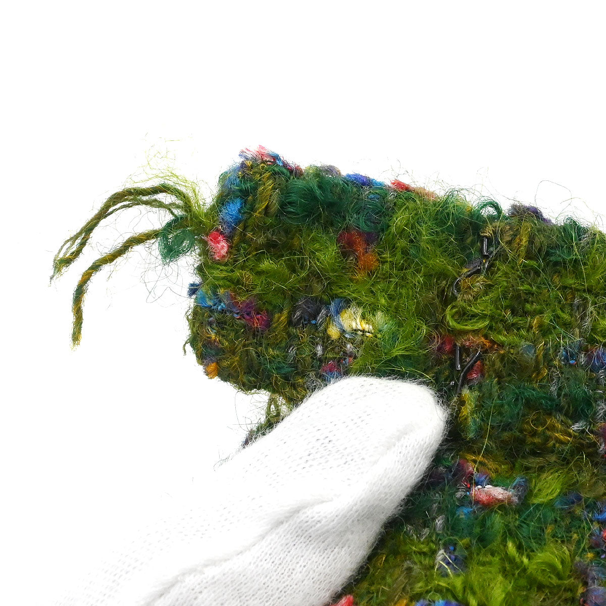 Chanel 1990 Setup Suit Jacket Skirt Tweed Green  #36