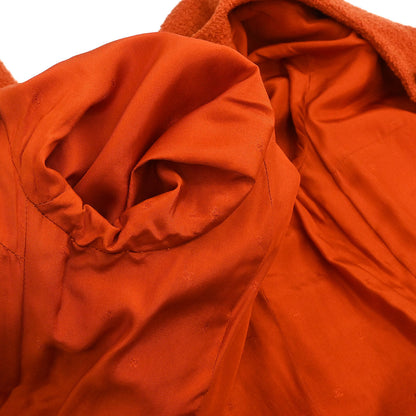 Chanel Single Breasted Collarless Coat Vermilion Red #38