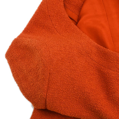 Chanel Single Breasted Collarless Coat Vermilion Red #38