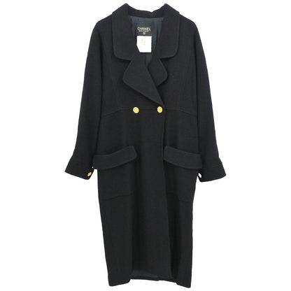 Chanel 2001 Double Breasted Long Jacket Black #38