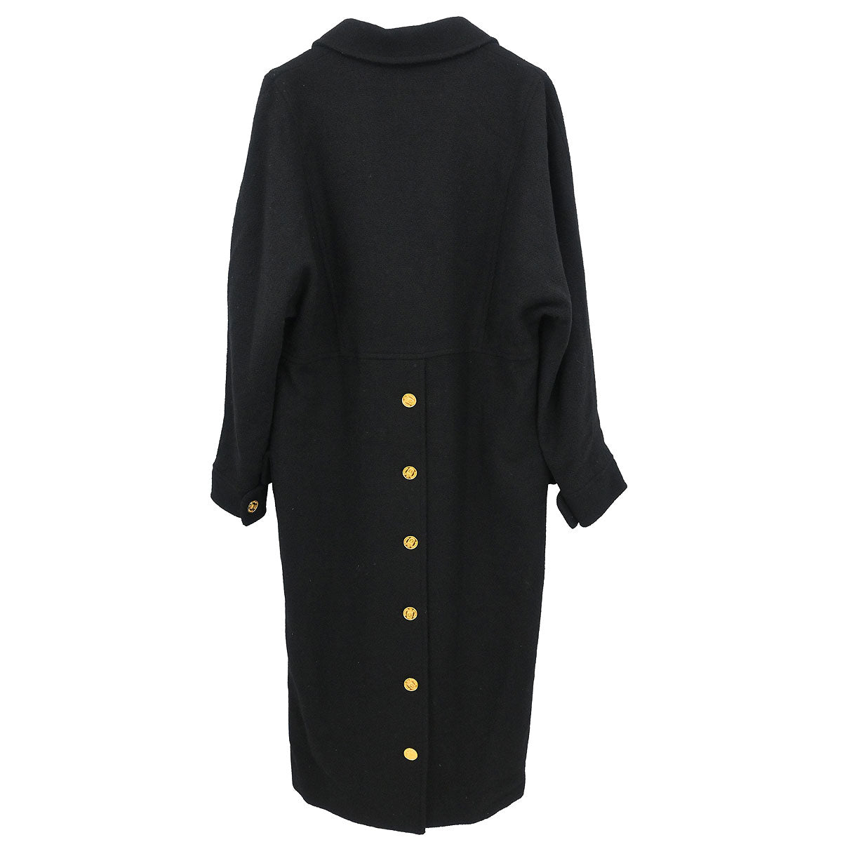Chanel 2001 Double Breasted Long Jacket Black #38