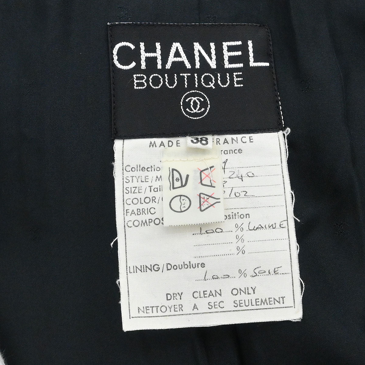 Chanel 2001 Double Breasted Long Jacket Black #38