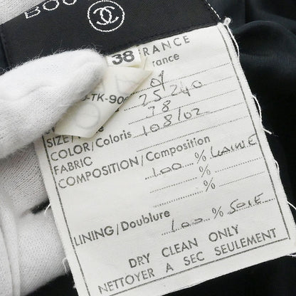 Chanel 2001 Double Breasted Long Jacket Black #38